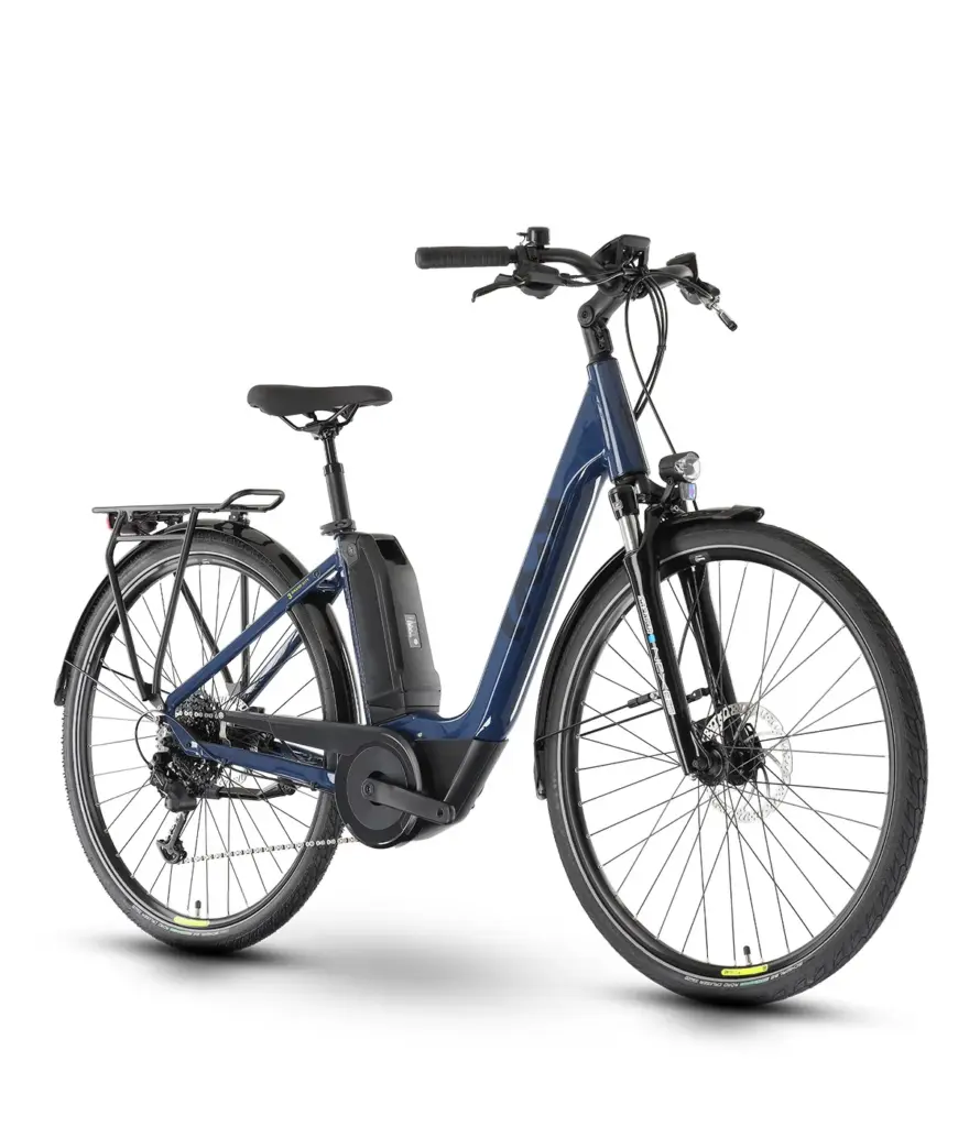 Husqvarna Grand City Y3 E-Bike in Blau mit tiefem Einstieg und Yamaha Mittelmotor