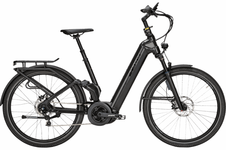 ZEMO ZE FS 10 F ABS Interlink Wave E-Bike in Schwarz, Tiefeinsteiger mit vollintegrierter Vollfederung und Bosch Smart System