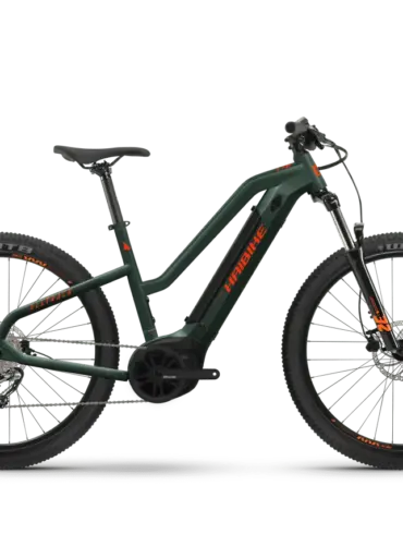 HAIBIKE ALLTRACK eMTB in olive/orange mit Bosch Antrieb und 27,5 Zoll Laufrädern