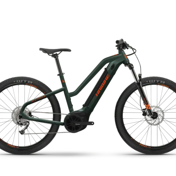 HAIBIKE ALLTRACK eMTB in olive/orange mit Bosch Antrieb und 27,5 Zoll Laufrädern