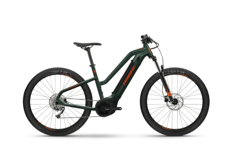 HAIBIKE ALLTRACK eMTB in olive/orange mit Bosch Antrieb und 27,5 Zoll Laufrädern