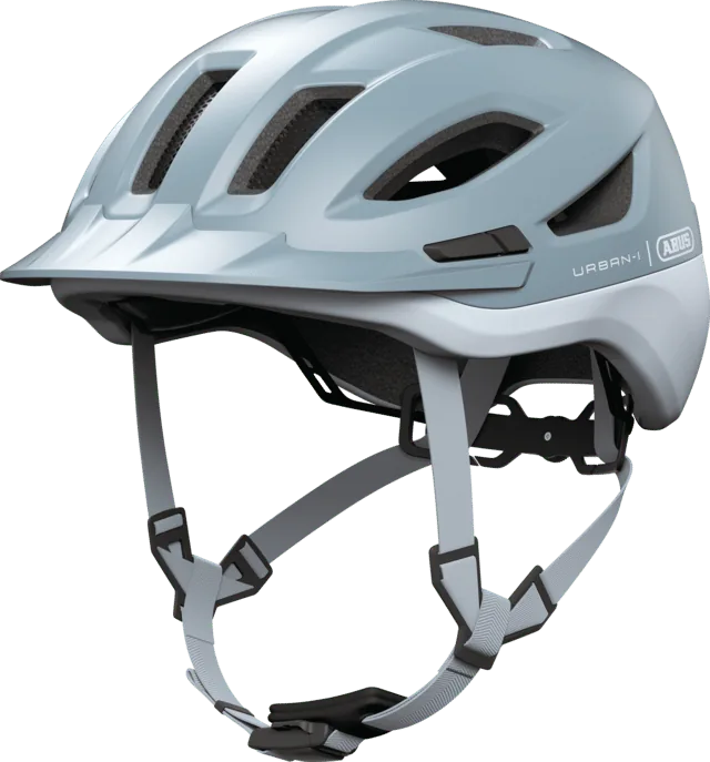 ABUS Urban-I 4.0 ACE Fahrradhelm in hellblauer Farbe mit Belüftungsöffnungen und verstellbarem Kinnriemen