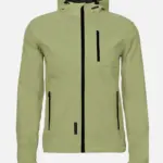 Canyon Fahrrad Regenjacke mit Kapuze in hellem Grün, frontal fotografiert