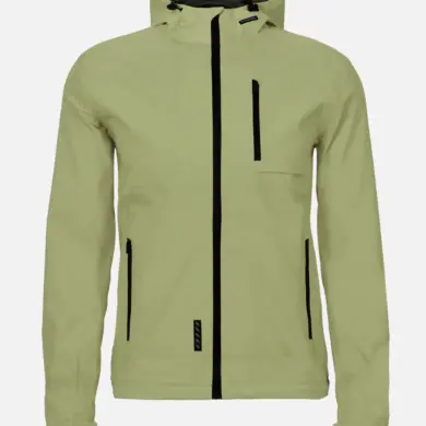 Canyon Fahrrad Regenjacke mit Kapuze in hellem Grün, frontal fotografiert