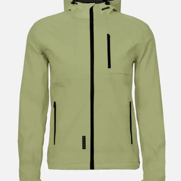 Canyon Fahrrad Regenjacke mit Kapuze in hellem Grün, frontal fotografiert