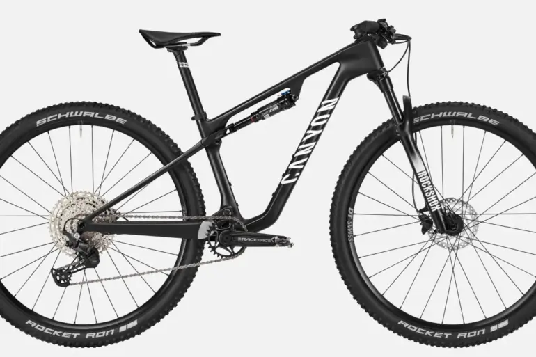 Canyon Lux World Cup CF Young Hero Carbon-Mountainbike in Schwarz, Seitenansicht