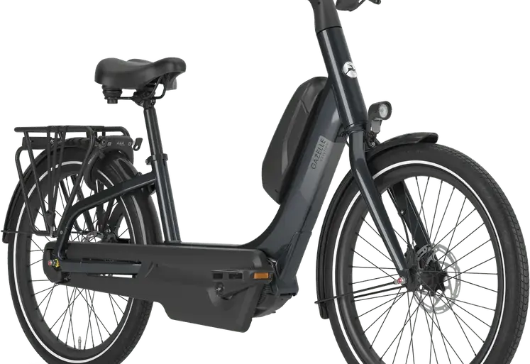 Gazelle Easyflow C8 E-Bike mit tiefem Einstieg in Anthracite Grey, Seitenansicht