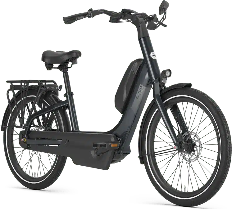 Gazelle Easyflow C8 E-Bike mit tiefem Einstieg in Anthracite Grey, Seitenansicht