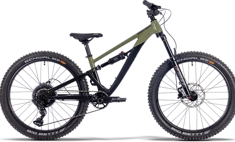 PUKY EIGHTSHOT Groot 246 Mountainbike in Woodland-Farbe mit 24-Zoll-Schwalbe Big Betty Reifen