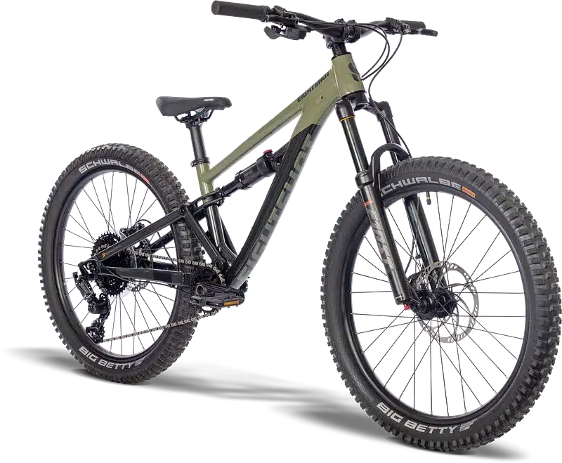 PUKY EIGHTSHOT Groot 246 Mountainbike in grün-schwarzer Woodland-Farbe mit Schwalbe Big Betty Reifen