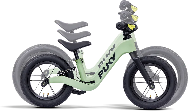 PUKY NEXT 12 Laufrad in Mintgrün mit mehrfach verstellbarem Sattel und Lenker, Seitenansicht