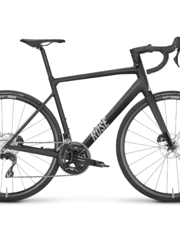 ROSE Reveal AL 105 Rennrad in mattschwarzer Lackierung, Seitenansicht