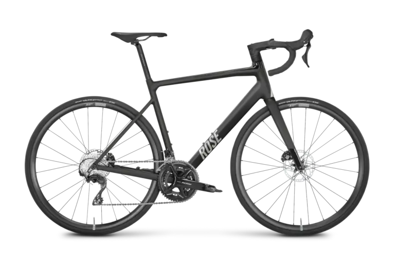 ROSE Reveal AL 105 Rennrad in mattschwarzer Lackierung, Seitenansicht