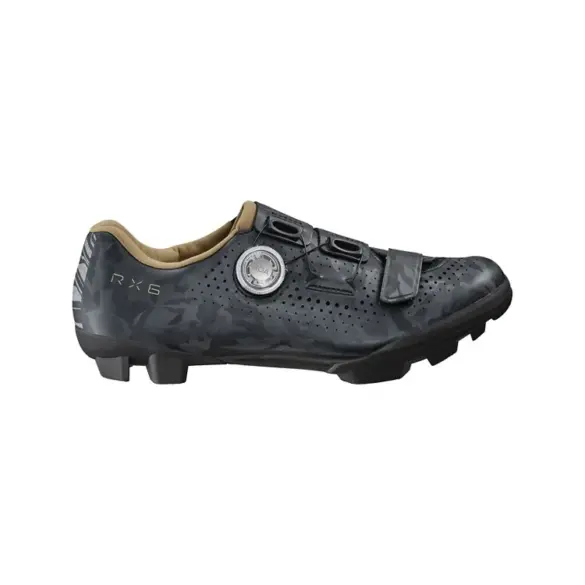 Shimano RX6 Women Gravel-Schuh in Stone Gray von der Seite mit BOA-Drehverschluss