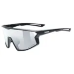 uvex skyryse V Sportbrille in Schwarz mit silberner Spiegelscheibe