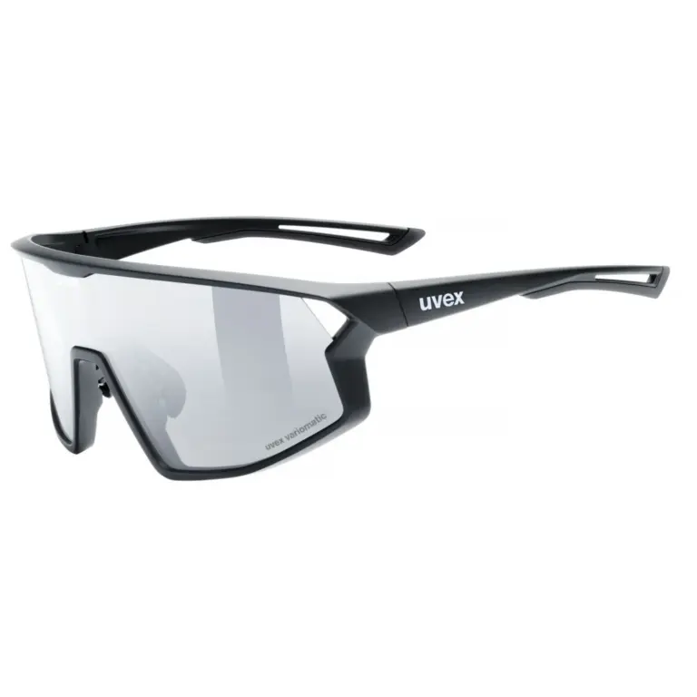 uvex skyryse V Sportbrille in Schwarz mit silberner Spiegelscheibe