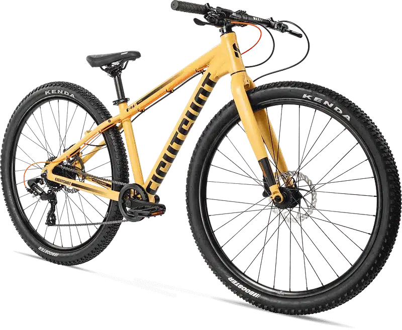 Sandfarbenes EIGHTSHOT X-COADY 275 SL DISC Jugendfahrrad mit 27,5-Zoll-Reifen und sportlichem Design