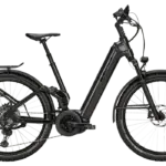 ZEMO SU-E FS 11 E-Bike in schwarzer Ausführung, seitlich fotografiert, mit Vollfederung und Gepäckträger