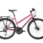 Rosa Contoura Fe-11 Tourenrad mit Gepäckträger und Shimano CUES Schaltung, gezeigt von vorne.