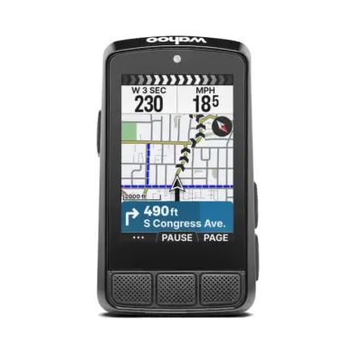Wahoo ELEMNT BOLT 3 GPS-Fahrradcomputer mit Navigationsanzeige und Datenfeldern auf dem Display