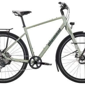 Diamant Nhoma Stepover Gravelbike in Seitenansicht mit Gepäckträger, Schutzblechen und vollausgestatteter Technik