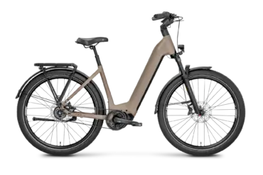 ROSE Mayor Plus 2 LowStep E-Bike in sandfarbener Ausführung, Seitenansicht