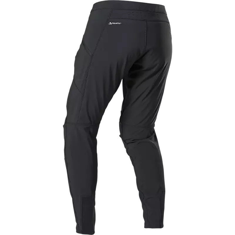 Schwarze Fox Racing Defend Fire Damenhose von hinten mit sichtbarem Polartec®-Logo