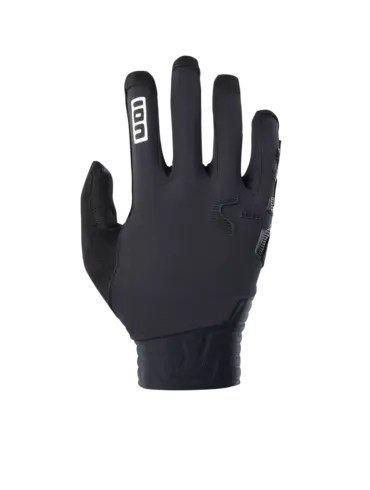 Schwarzer ION Gloves Scrub Amp Unisex Mountainbike-Handschuh, Handrückenansicht