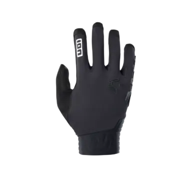 Schwarzer ION Gloves Scrub Amp Unisex Mountainbike-Handschuh, Handrückenansicht