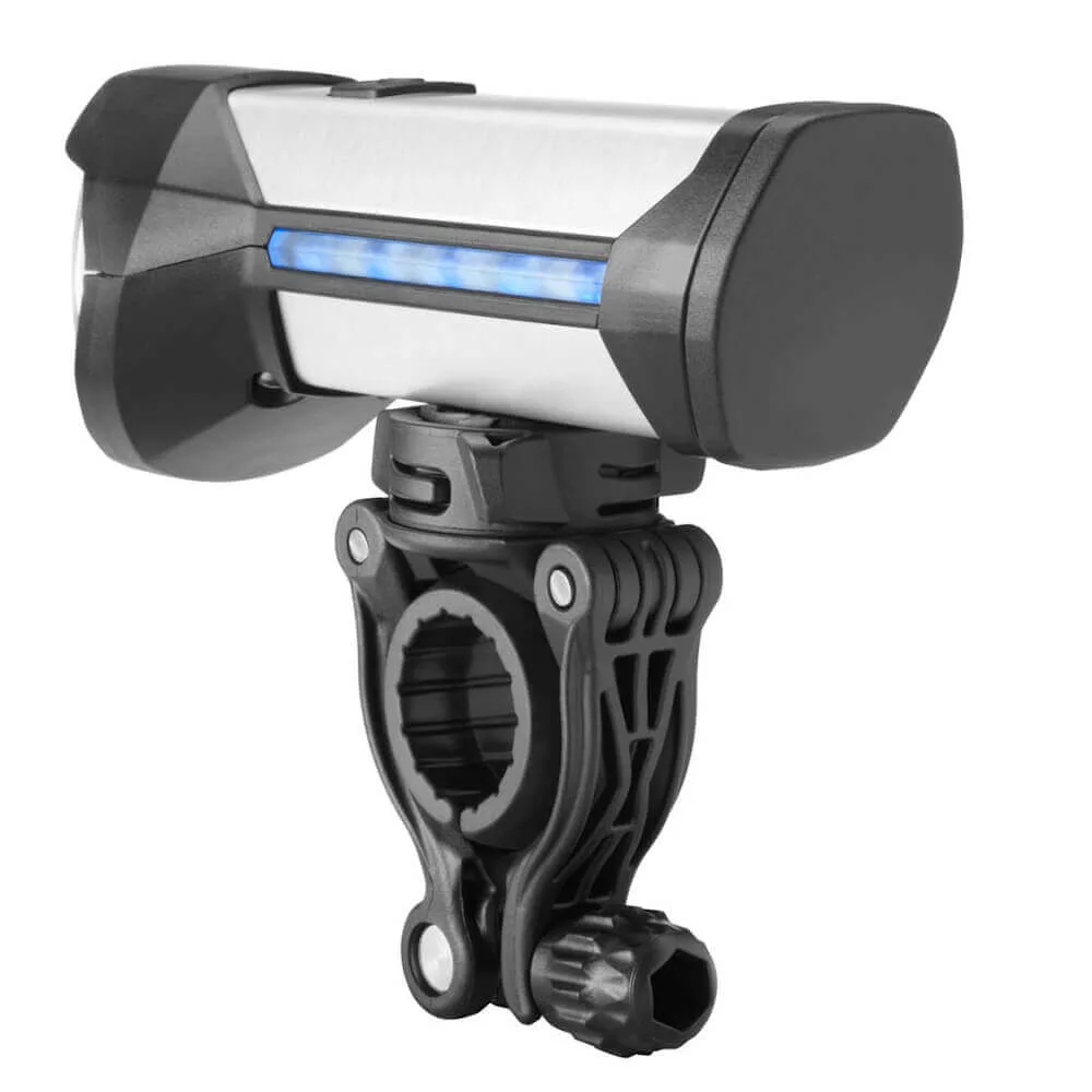 IXON Rock Fahrradlampe mit USB-Powerbank und LED-Anzeige auf Lenkerhalterung