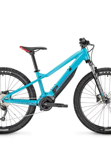 Moustache Samedi 26 Off E-Mountainbike in blau mit Bosch-Motor und Maxxis-Reifen