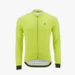 Langärmliges ROSE M Thermo Jersey Fluo in leuchtendem Gelb auf weißem Hintergrund