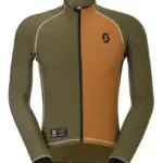 SCOTT Pro Warm LS-Remix Langarmtrikot in bread brown und fir green, Vorderansicht