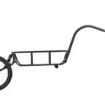 Schwarz lackierter einspuriger Fahrradanhänger Tout Terrain Mule mit Federung und Anhängerkupplung auf weißem Hintergrund.