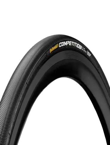 Continental Competition Schlauchreifen mit schwarzer Lauffläche und gelbem Schriftzug.