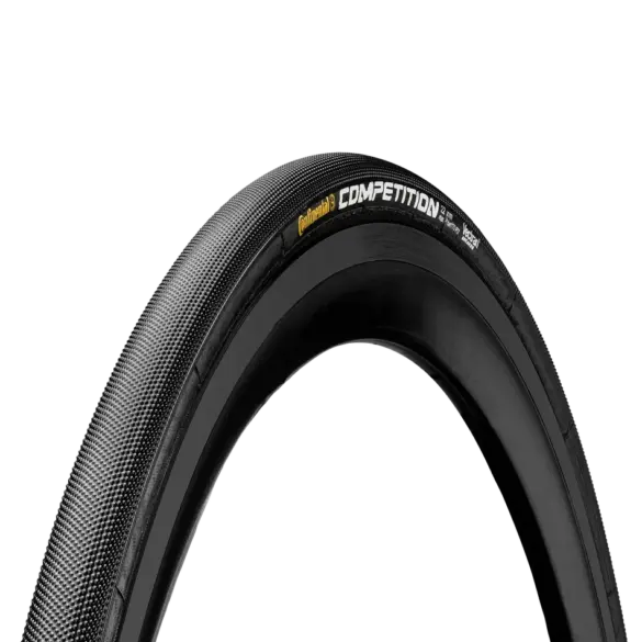 Continental Competition Schlauchreifen mit schwarzer Lauffläche und gelbem Schriftzug.