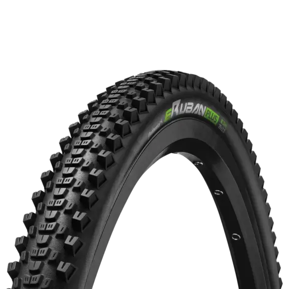 Continental eRuban Plus Reifen mit E50 Kennzeichnung und 29x2.3 Maßen auf schwarzem Hintergrund.