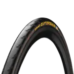 Continental Gatorskin Fahrradreifen, zeigt die Lauffläche mit Profil und die Seitenwand mit dem Aufdruck 'GATORSKIN' und brauner DuraSkin-Schutzschicht.