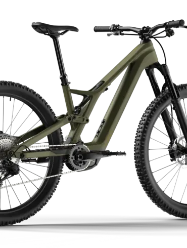 Cilo Tanay C E-MTB in Khakigrün, von vorne links.