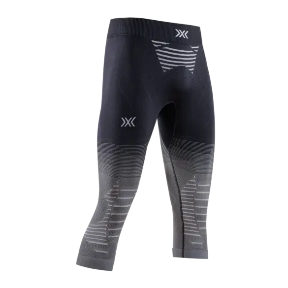 Produktfoto der X-Bionic Invent Graphics Pants 3/4 Men in Dunkelgrau mit grafischen Mustern und Logo