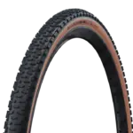 Schwalbe G-One Ultrabite Gravelreifen mit aggressivem Profil und brauner Seitenwand.
