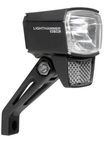 Dynamo-Fahrradscheinwerfer Trelock LS 835 T Lighthammer 80 Lux mit breiter Ausleuchtung und StVZO-Zulassung