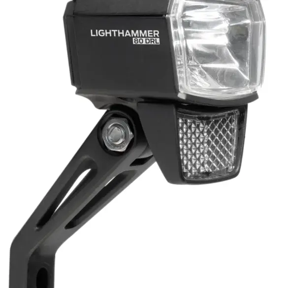 Dynamo-Fahrradscheinwerfer Trelock LS 835 T Lighthammer 80 Lux mit breiter Ausleuchtung und StVZO-Zulassung