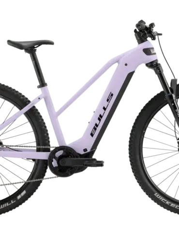 BULLS Copperhead EVO 1 Trapez E-Mountainbike in der Farbe Moor Green Matt, mit Fokus auf den Rahmen und die Reifen.