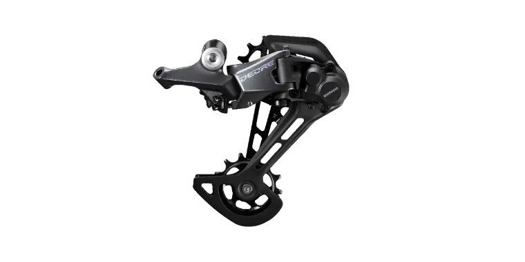 Schwarzes Schaltwerk der Marke Deore von Shimano