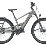 Graues BULLS VUCA EVO FSX 1 Wave E-Bike mit Pinion MGU und Gates Riemenantrieb