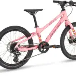 Ein pinkfarbenes Stevens Beat SL Disc 20 Kinderrad, gesehen von der linken Seite.