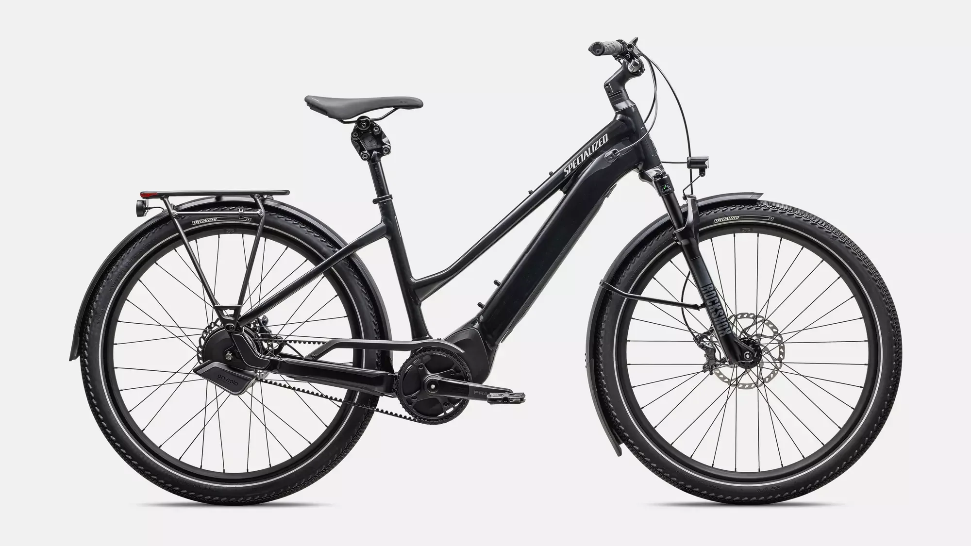 Eine schwarzes Damen E-Bike vom Typ