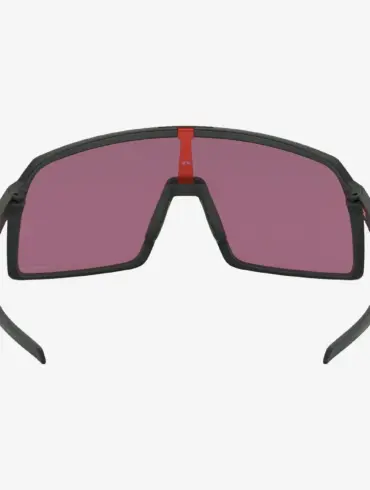 Oakley Sutro Prizm Road Fahrradbrille mit dunklem Rahmen und pinker Tönung.