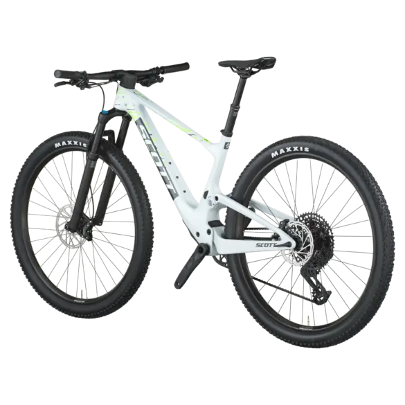 Das SCOTT Spark RC Comp ist ein Cross-Country-Mountainbike mit weißem Carbonrahmen, 29-Zoll-Reifen und moderner Ausstattung.